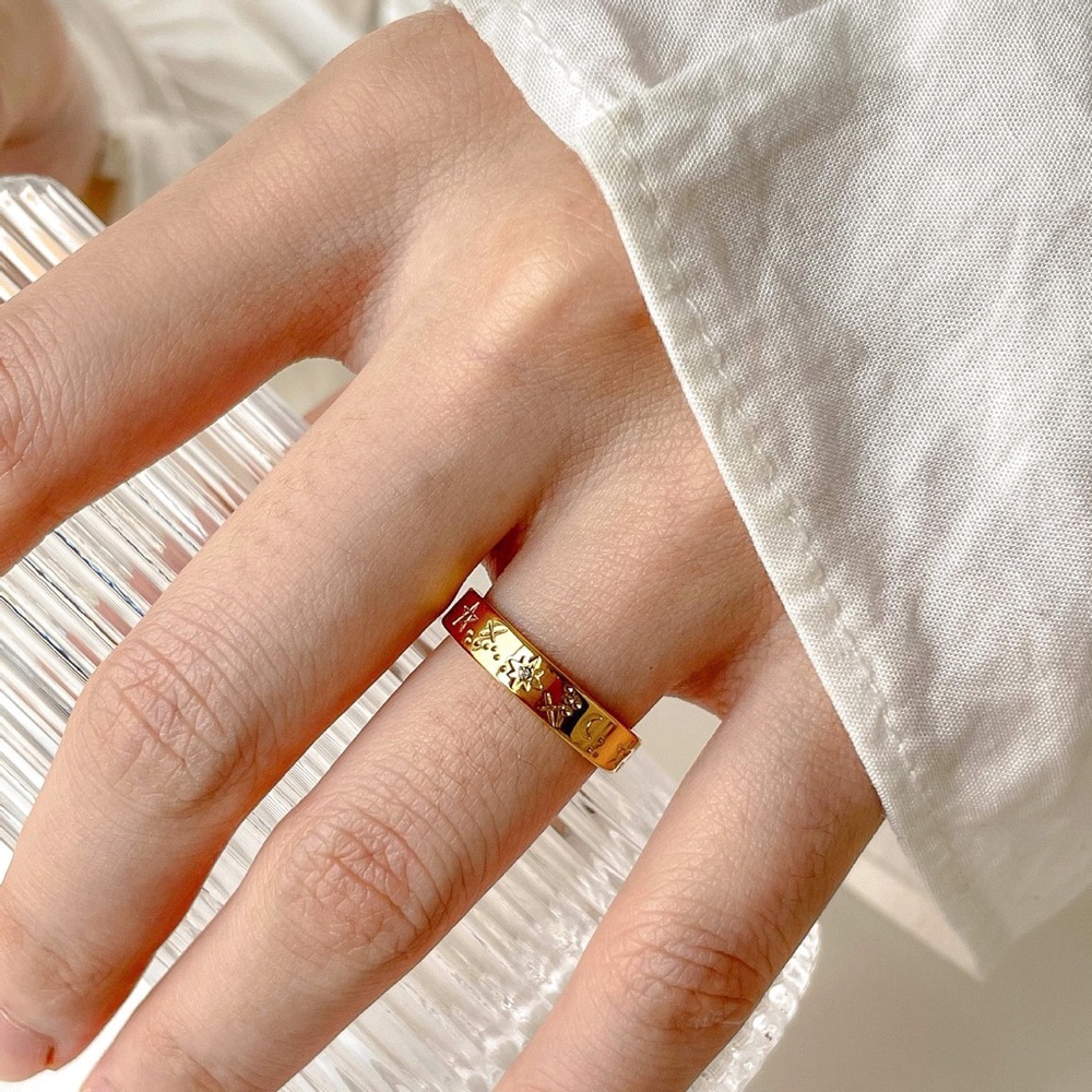 Celestial ring, Starry ring,  constellation ring,gold stacking ring, cz ring - Picture 3 of 6
